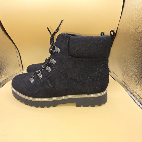 CLIFFS BY White mountain Women's Connie Lace-up Hiker Style Bootie Black SZ 8.5 - Picture 2 of 7